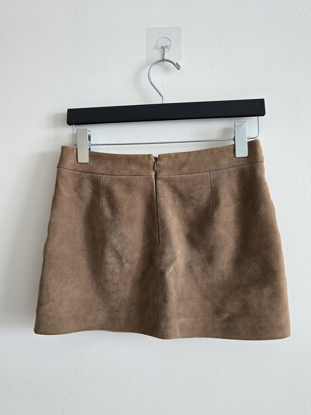 Gryphon New York Suede Skirt in Taupe - Picture 5 of 6